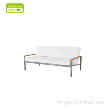 Muebles para el patio Sofá Set de teca de esquina al aire libre